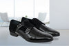 Black Patent Leather Double Strap Formal Monk Shoes