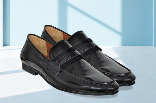 Black Patent Leather Formal Penny Loafers