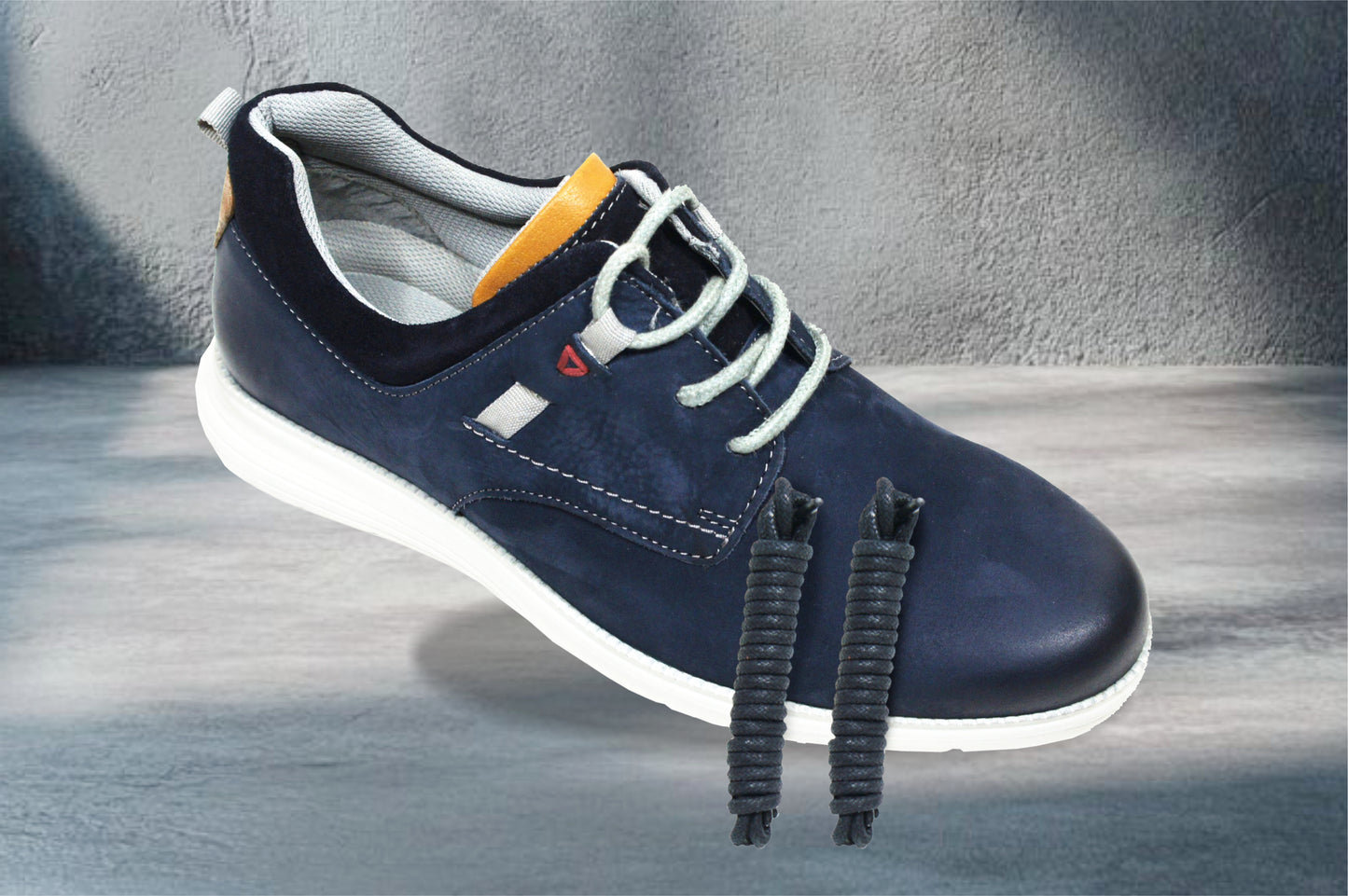 Jeans Leather Men Round Toe Lightweight Nubuck Sneakers