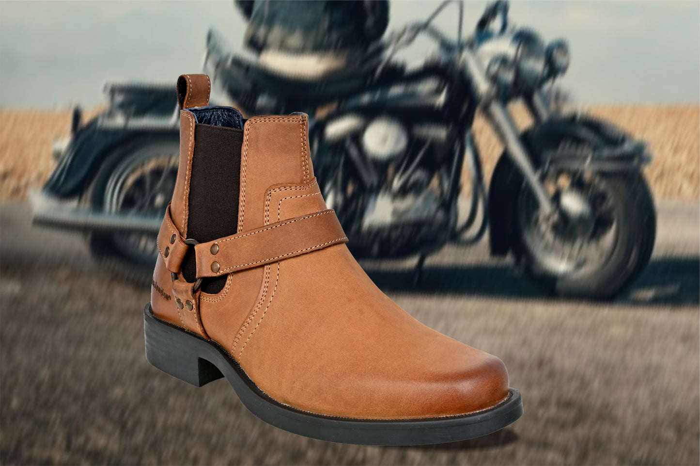 Camel Genuine Leather Riding Boots For Men