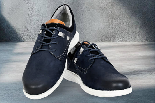 Jeans Leather Men Round Toe Lightweight Nubuck Sneakers