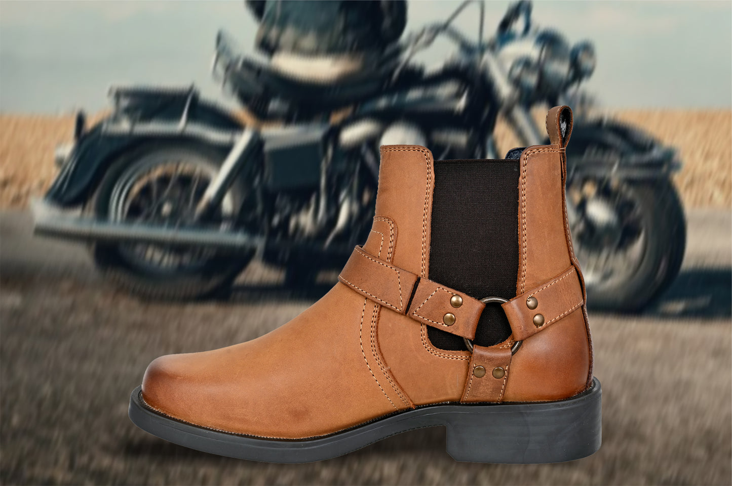 Camel Genuine Leather Riding Boots For Men