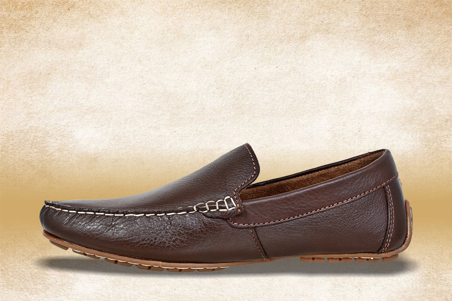 Brown Leather Lightweight Penny Driving Shoes