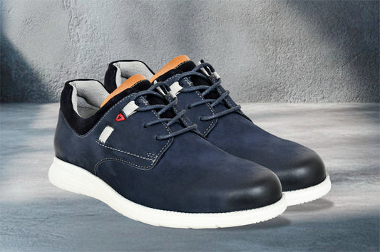 Jeans Leather Men Round Toe Lightweight Nubuck Sneakers