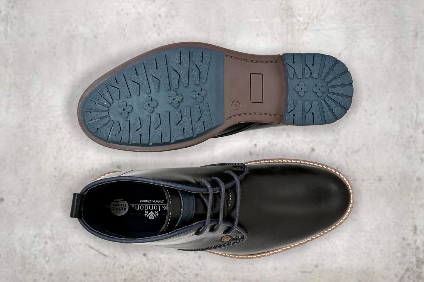 Black Leather Men Mid Top Boots