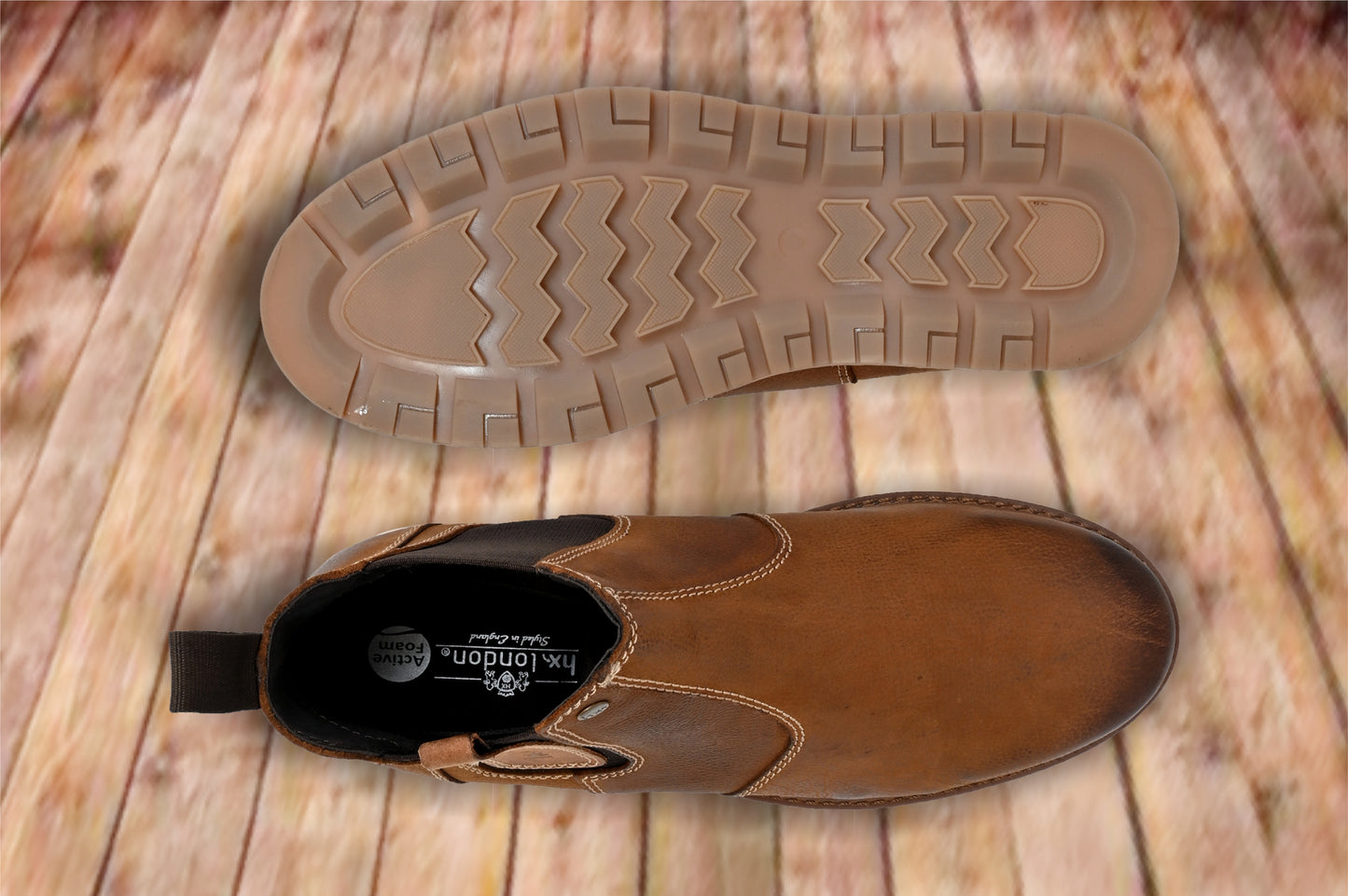 Tan Leather Round Toe Mid Top Chelsea Boots