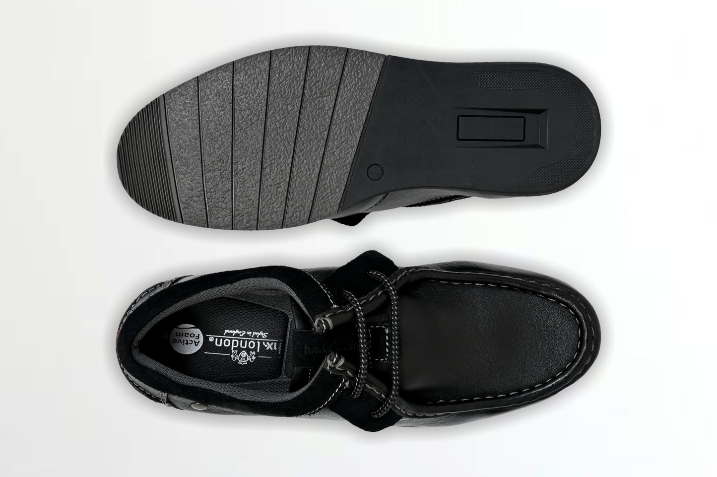 Black Leather Formal Lace-Up Shoes For Men