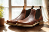 Brown Genuine Leather Men's Chelsea Boots For Casual Wear