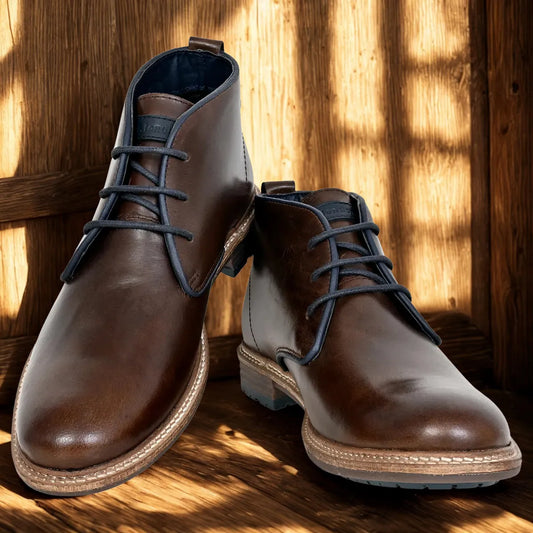Brown Leather Mid Top Boots