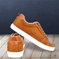 Camel Genuine Suede Leather Formal Lace-Up Sneakers For Men