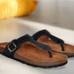 Black Leather Sandal Casual Leather Flats For Men