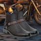 Brown Genuine Leather Riding Boots For Men
