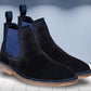 Navy Suede Chelsea Boots For Men