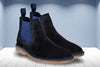 Navy Suede Chelsea Boots For Men