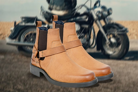 Camel Genuine Leather Riding Boots For Men