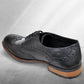 Black Genuine Leather Lace-Up Shoes For Men