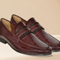Burgandy Patent Leather Formal Penny Loafers