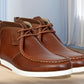 Tan Leather Formal Lace-Up Chuckka Boots For Men