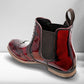 Burgundy Genuine Leather Men's brogue Chelsea Boots For Casual & Party Wear