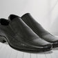 Black Leather Slip-On Shoes For Men's Formal Pair