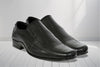 Black Leather Slip-On Shoes For Men's Formal Pair