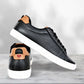 Black Genuine Leather Formal Lace-Up Sneakers For Men