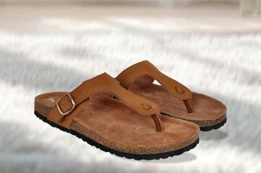 Brown Leather Sandal Casual Leather Flats For Men