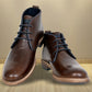 Brown Leather Men Mid Top Boots