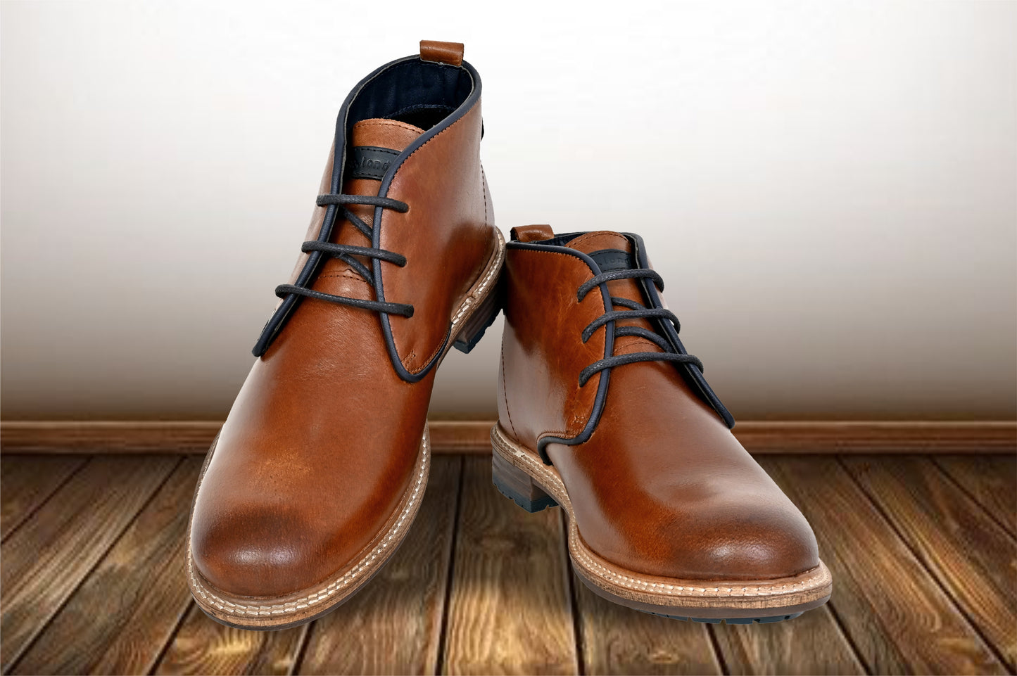 Tan Leather Men Mid Top Boots