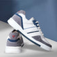 White & Grey leather Lace-up Sneakers for Men