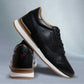 Black leather Lace-up Sneakers for Men
