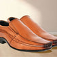 Tan Leather Slip-On Shoes For Men's Formal Pair
