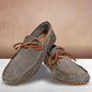 Khaki Suede Lightweight Driving Shoes With Bows
