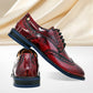 Cherry Brush-Off Leather Brogues Formal Derby Shoes