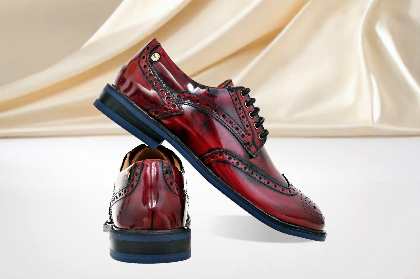 Cherry Brush-Off Leather Brogues Formal Derby Shoes