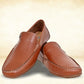 Tan Leather Men Lightweight Penny Driving Shoes
