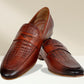 Tan Genuine Leather Textured formal Loafers