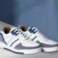 White & Grey leather Lace-up Sneakers for Men