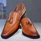 Tan Leather Men Tassel Formal Loafers