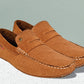 Camel Suede Men's Formal Slip-On Driving Shoes with Memory Foam