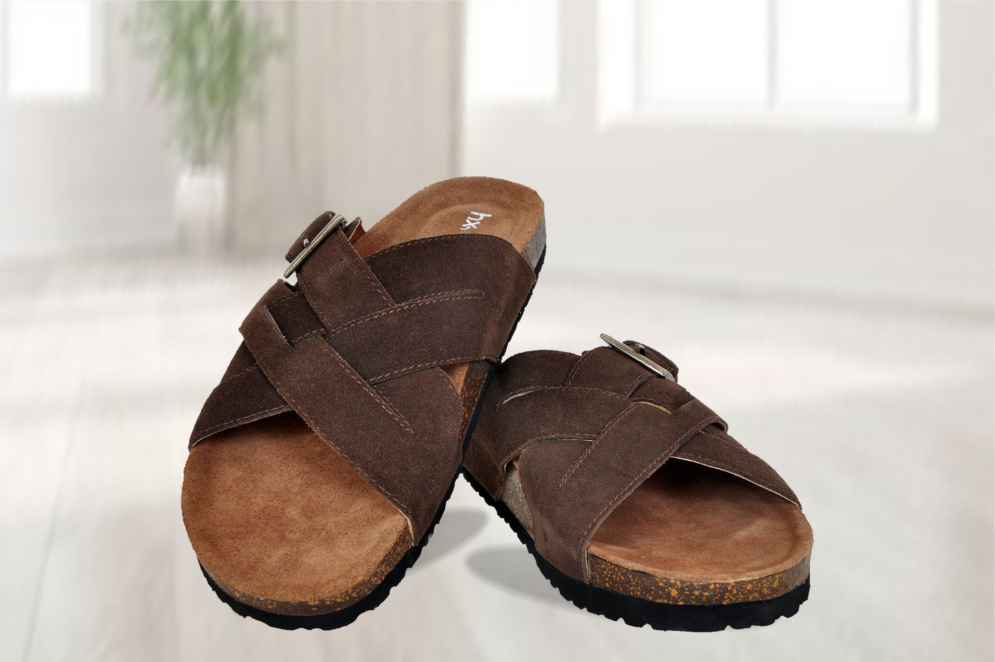 Brown Suede Slip-on Sandal Casual Flats for Men