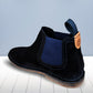 Navy Suede Chelsea Boots For Men