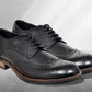 Black Genuine Leather Lace-Up Shoes For Men