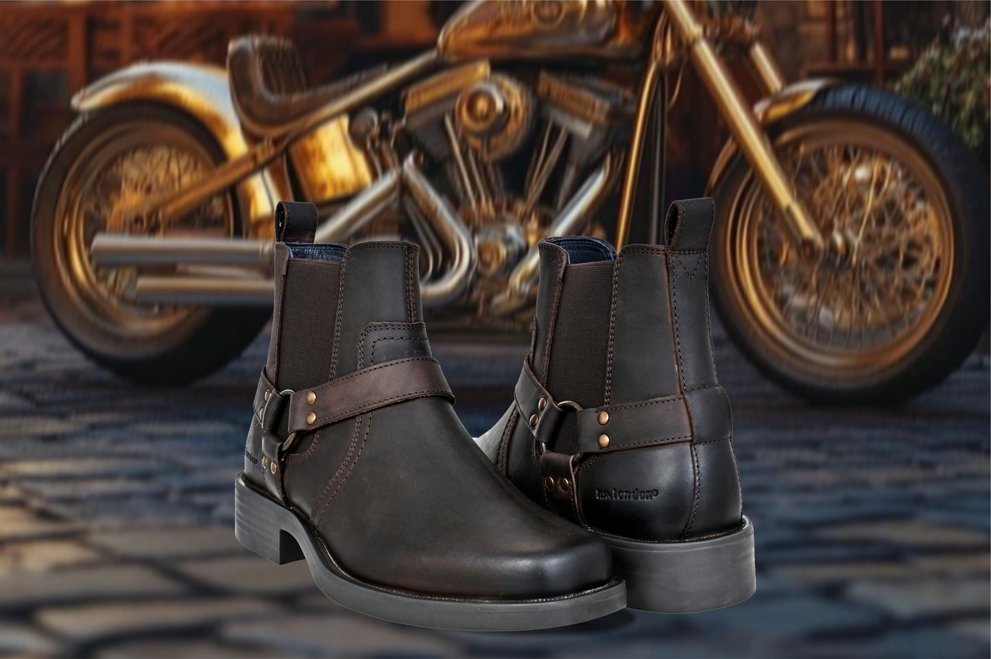 Brown Genuine Leather Riding Boots For Men