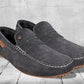 Dark Grey Suede Men's Formal Slip-On Driving Shoes with Memory Foam