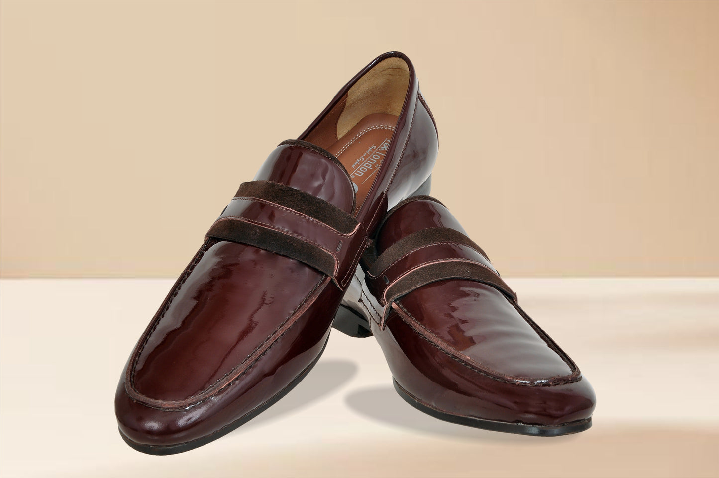 Burgandy Patent Leather Formal Penny Loafers