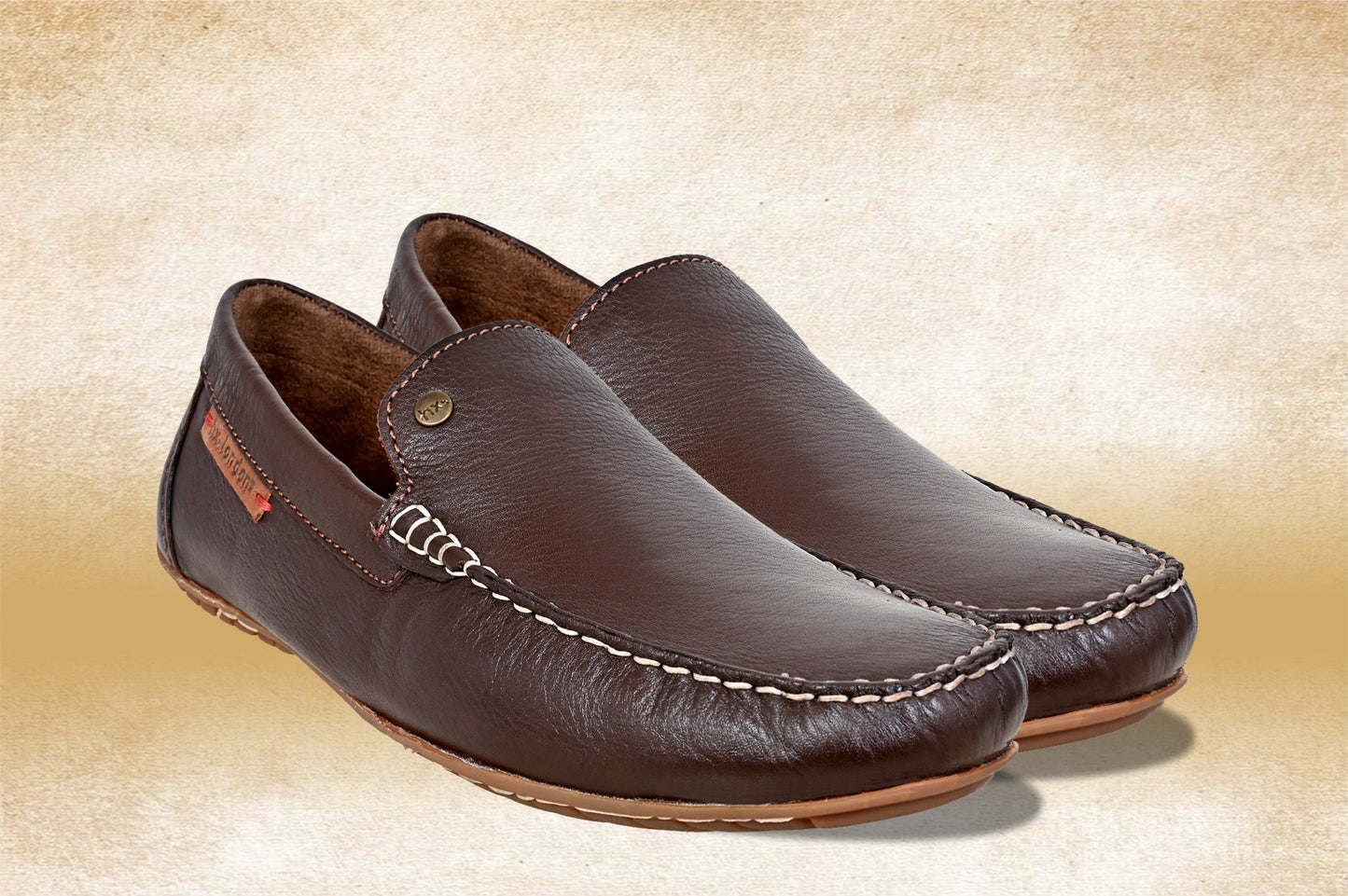 Brown Leather Lightweight Penny Driving Shoes