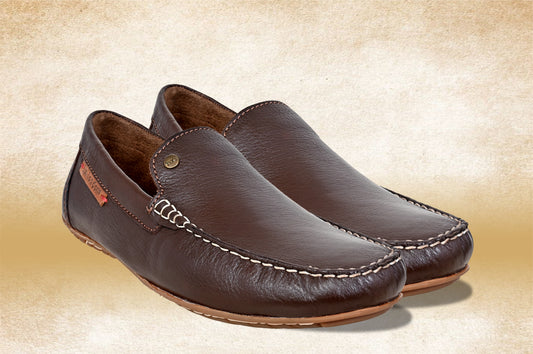 Brown Leather Lightweight Penny Driving Shoes