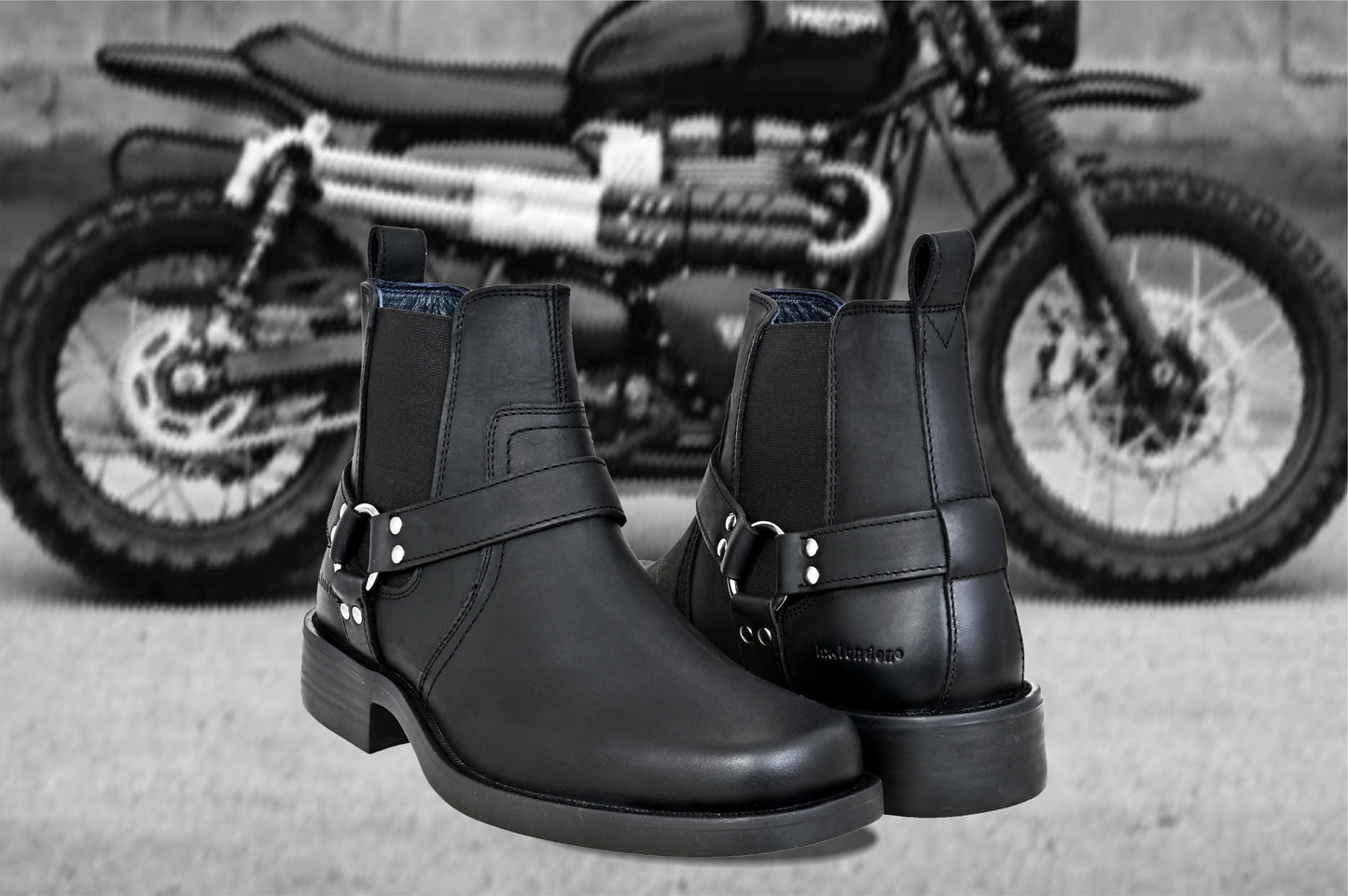 Black Genuine Leather Riding Boots For Men