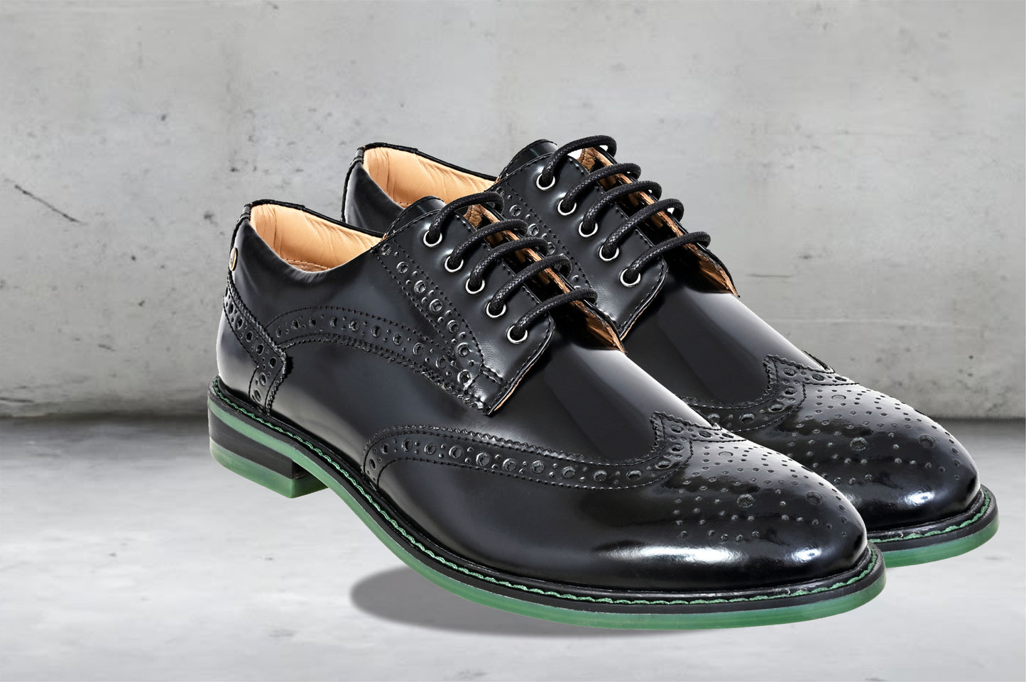 Black Brush-Off Leather Brogues Formal Derby Shoes